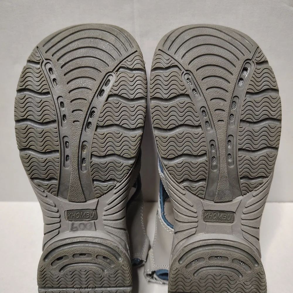Khombu Water Hiking Gray Blue Women's Shoes Size 10 Medium Leather Upper
